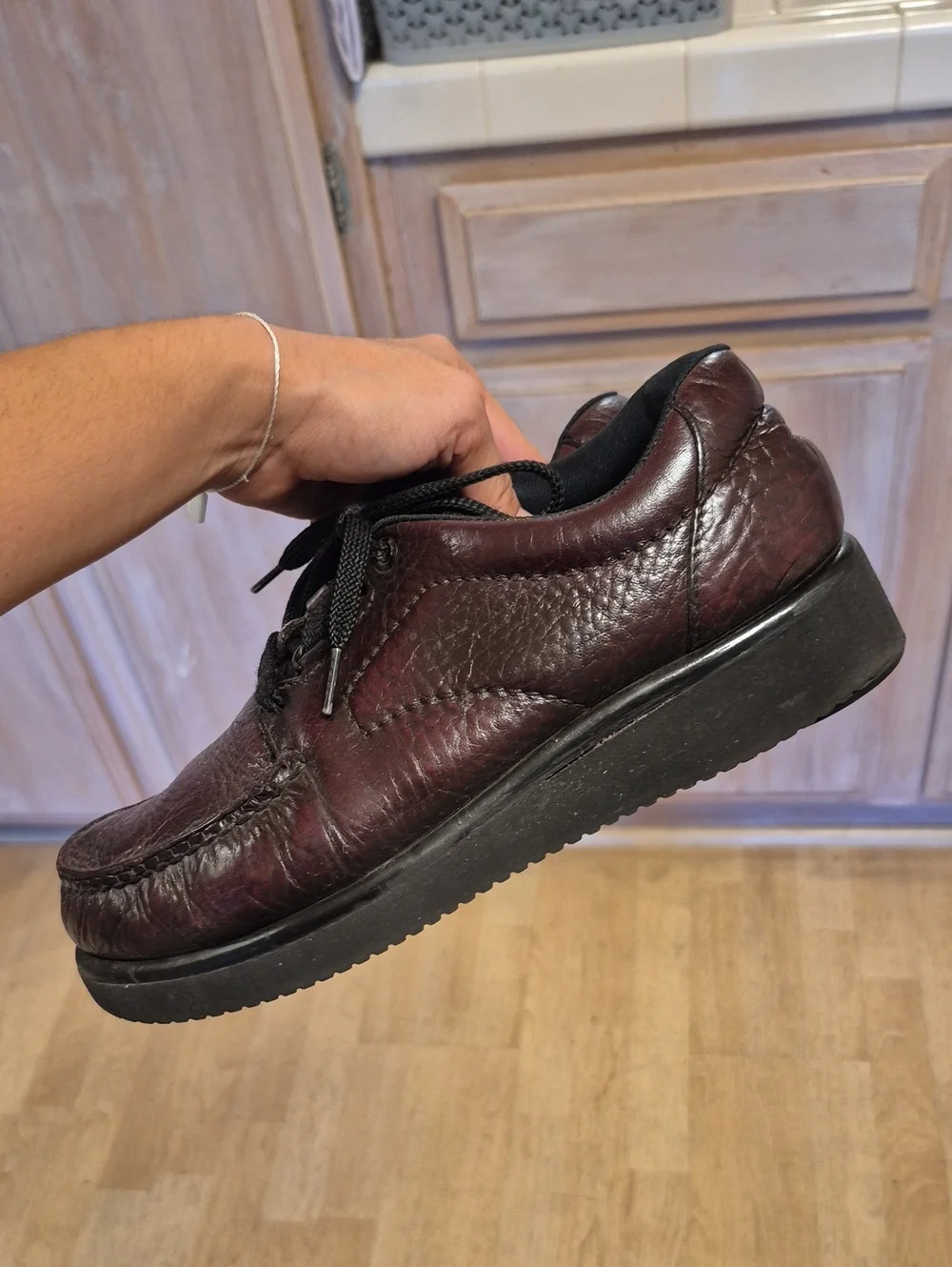 SAS Brown Maroon Leather Shoes